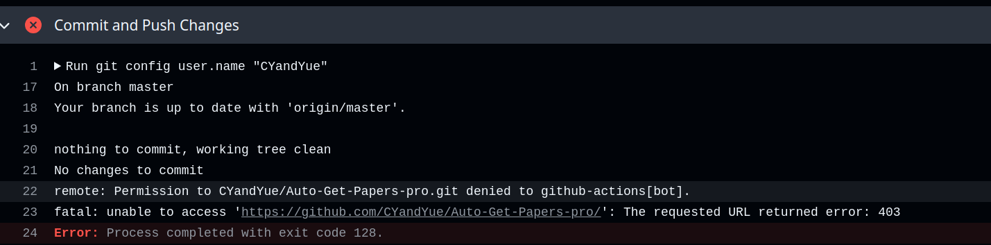 Permission to xxx denied to github-actions[bot]