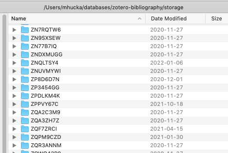 Zotero file structure